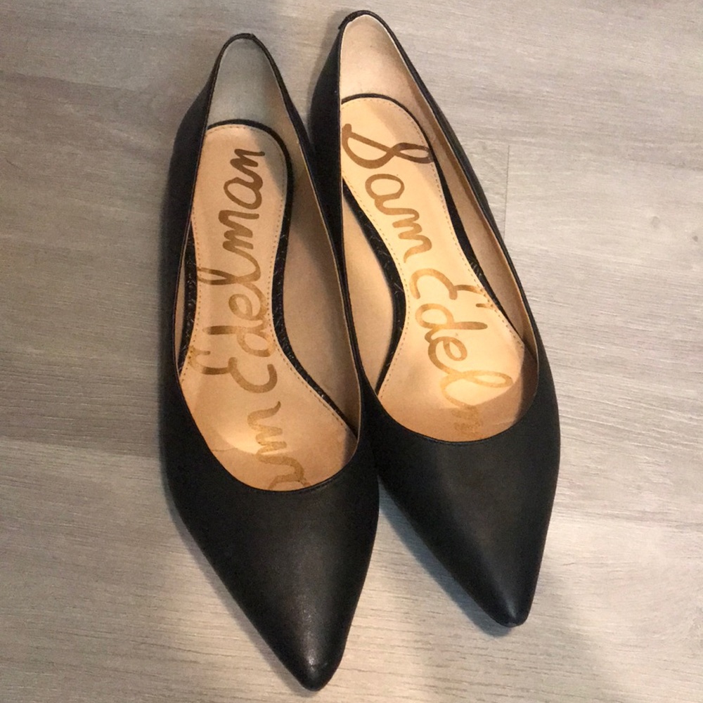 Sam Edelman Black Leather Flats 8.5
